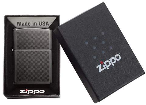 Zippo Iced Carbon Fiber Design Pocket Lighter Zippo